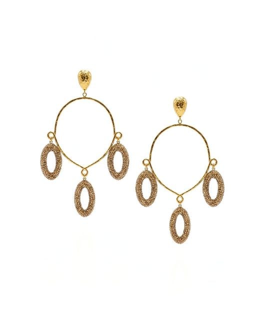 Jaredjamin Metallic Aurelia Crystal Chandelier Post Earrings