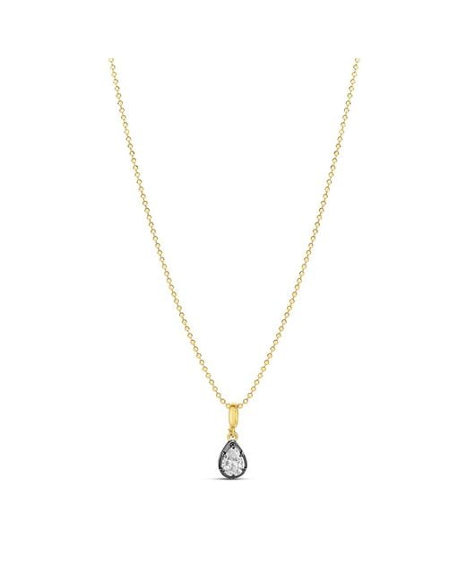SHYMI Metallic Rhodium Pear Drop Pendant On A Beaded Ball Chain