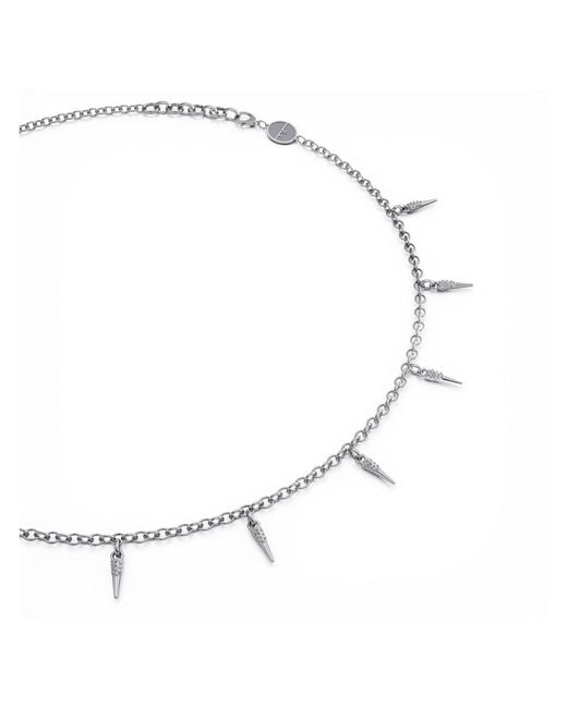 Linda Fiore Metallic Horn Necklace Sterling