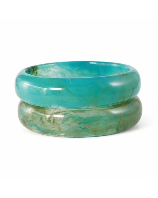 Hye Jane Jewelry Green Capri Resin Bangle Set