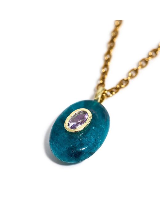 Kybele Studio Blue Mare Apatite Oval Pendant Necklace