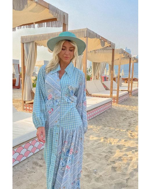 Palm Collective Blue Tulonne Maxi Dress