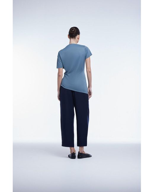 Dāl the Label Purple Asymmetrical Short Sleeve Top Raisin