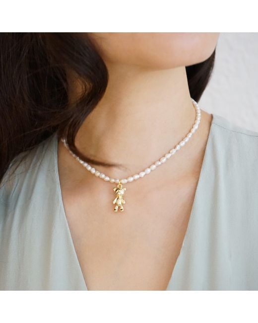 Smilla Brav Metallic Necklace Teddy Bear