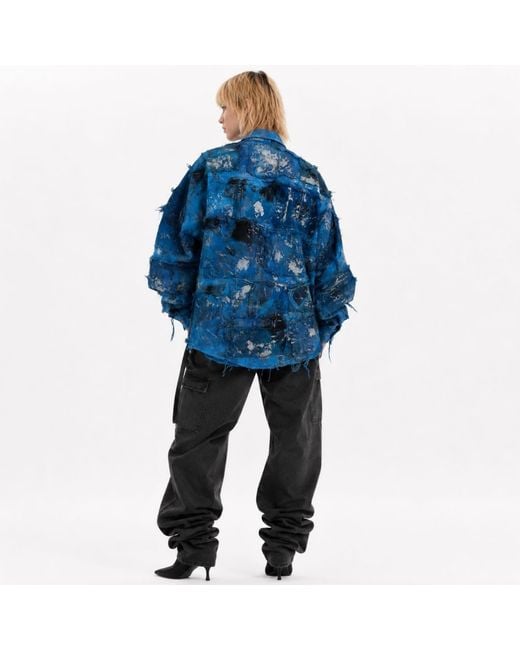 Zasta Studio Blue Wearable Ruins Shredded Denim Colored Shirt F
