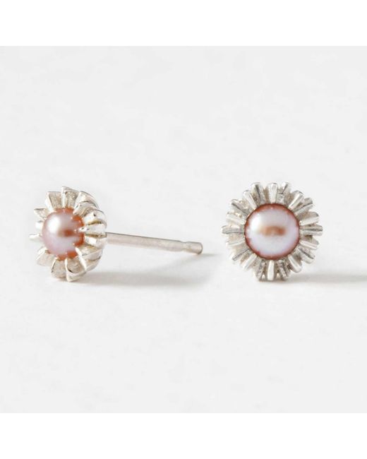 Lee Renee Metallic Dahlia Bud Freshwater Pearl Earrings –