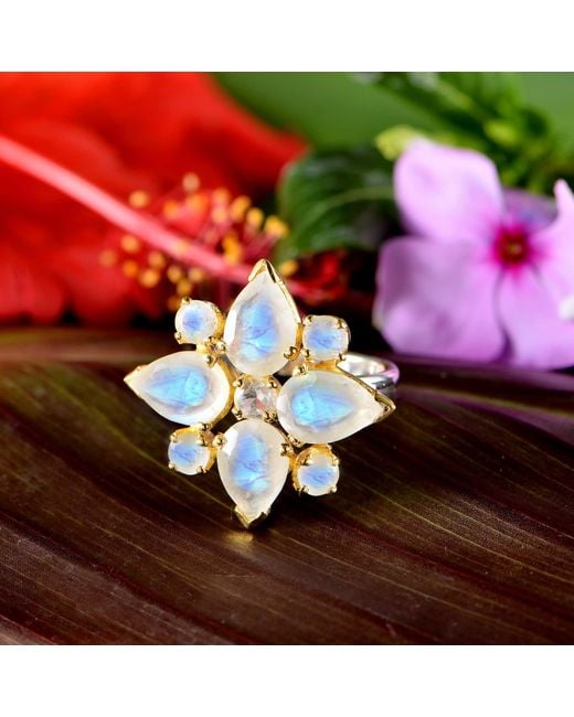Emma Chapman Jewels Blue Moonstone Cocktail Ring