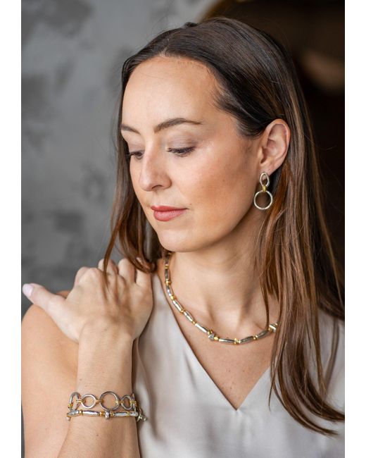 Loni Paul Jewelry Metallic Mixed Metal Organic Bead Necklace