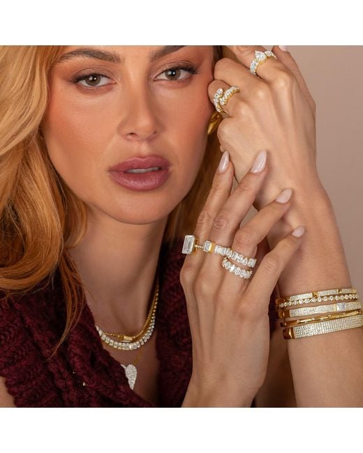 SHYMI Metallic Oval Prong-Set Eternity Band