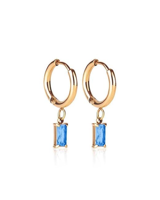 Evie Jewelry Metallic Luxe Drop Sapphire Huggie Earrings