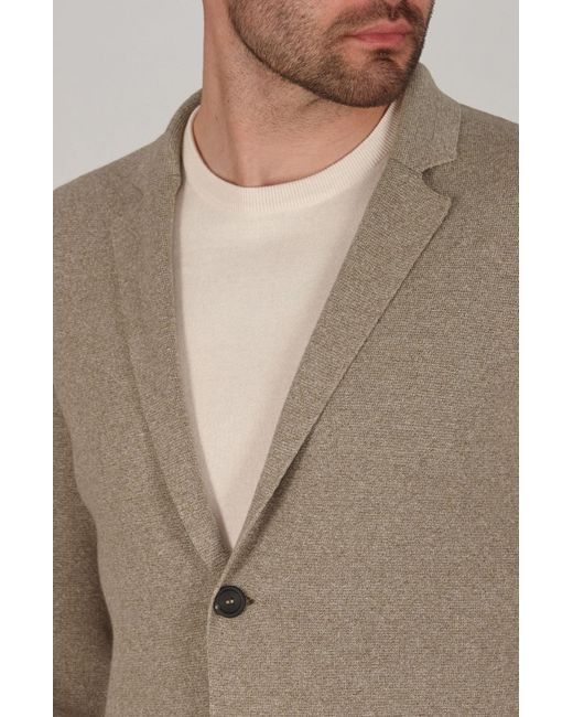 Paul James Knitwear Gray Lightweight Jaspe Cotton Ezra Knitted Blazer for men
