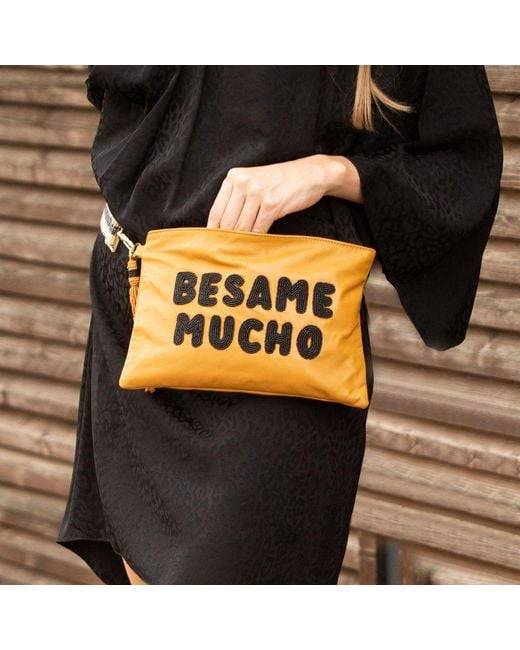 Sidney Byron Metallic Leather Bag With Besame Mucho Beading