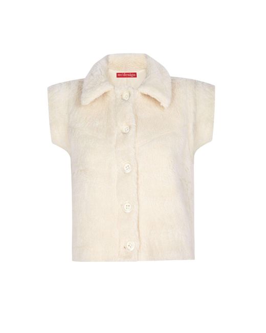 No'design White Neutrals Oversize Teddy Vest