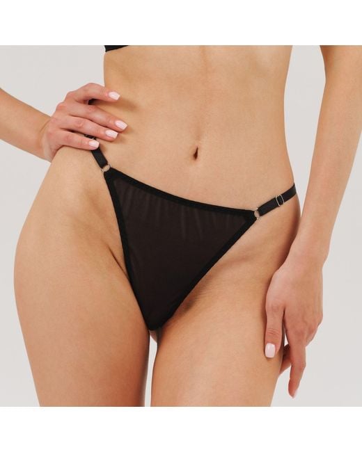 Daily Underwear Gray Adjustable String Panties Base