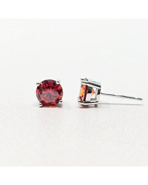 Harfi Red Ruby Moissanite Crystal Sterling Earrings