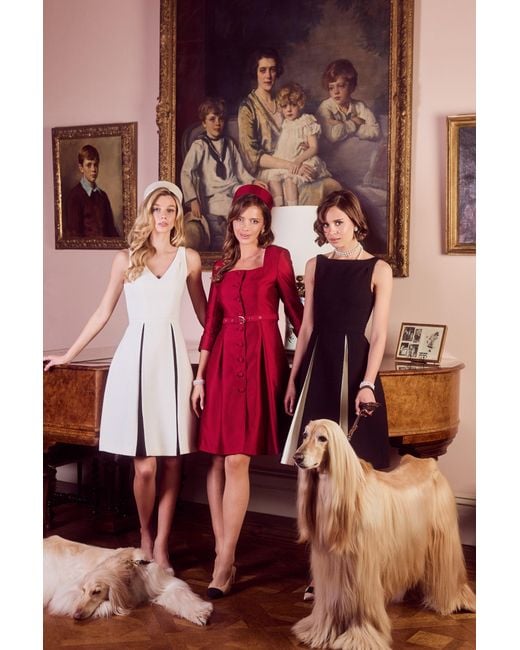 Santinni Red 'Spencer' Silk & Wool Dress