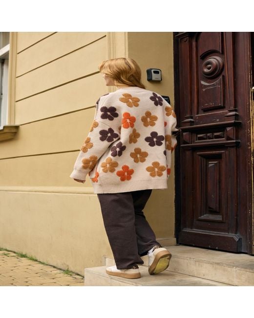 Saachi Pink Floral Knit Cardigan