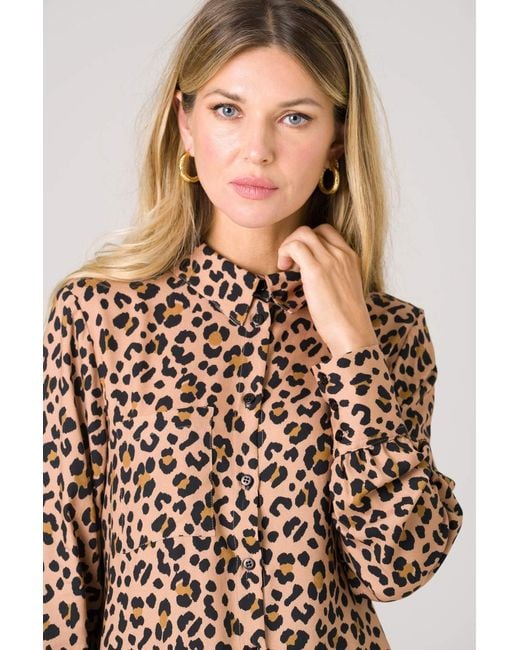 AVANI Apparel Brown Neutrals Kauri Shirt Leopard