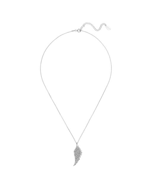 Latelita London Metallic Large Angel Wing Necklace Silver
