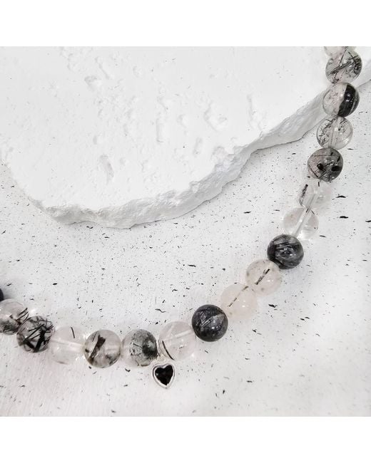 Farra Metallic Rutilated Quartz Necklace for men