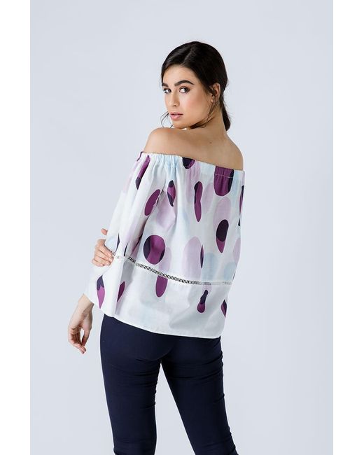 Conquista Natural Off The Shoulder Print Top