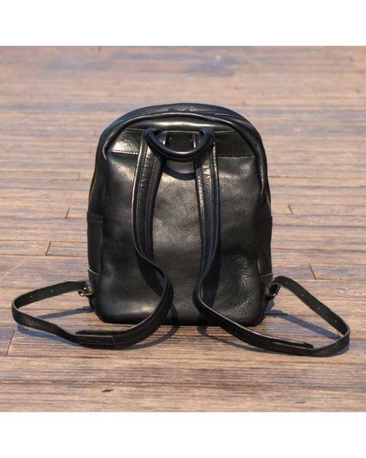 Rimini Black Leather Backpack 'stefania'
