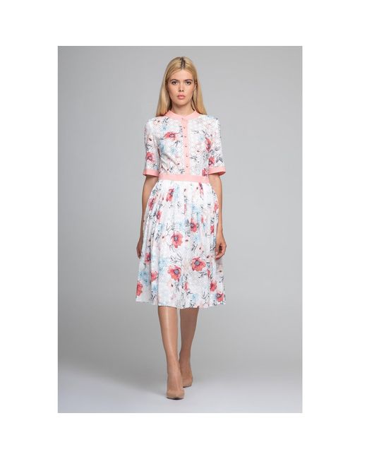 Rumour London Multicolor Toscana Floral Print Broderie Anglaise Midi Dress