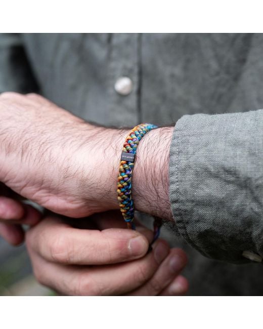 Harbour Uk Blue Hylander Chunky Steel Rope Bracelet for men