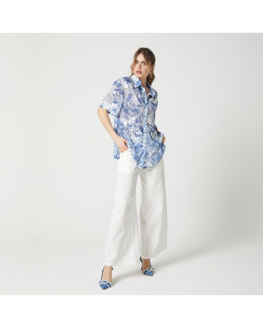 Lalipop Design White Straight Leg Linen Pants