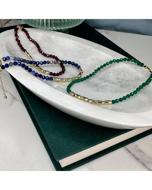 Clemence Wren Metallic Asymmetric Gemstone Necklace Nuggets