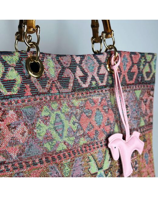 Ruj Heritage Pink Picnic Bag Jacquard