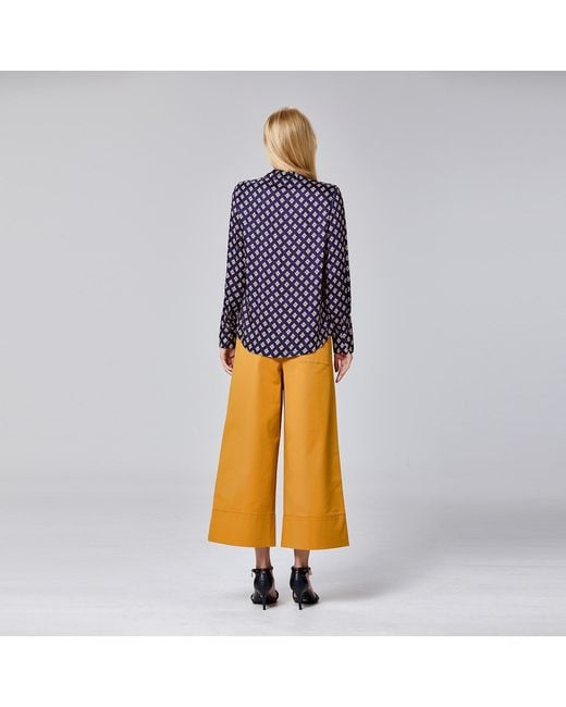 Smart and Joy Black Graphic Print Satin Long Sleeves Shirt