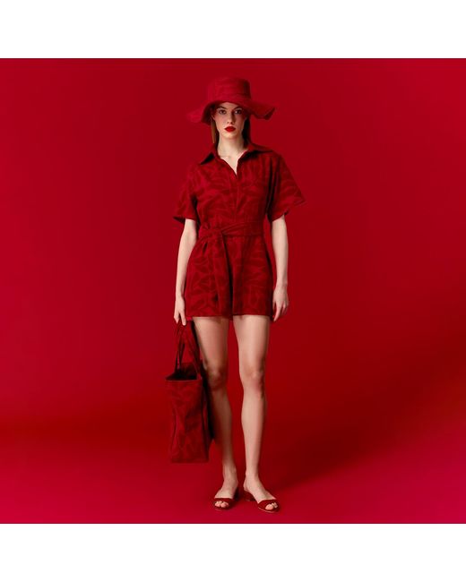 Nur Karaata Red Victoria Beach Dress