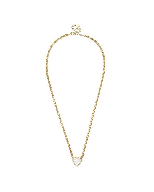 Latelita London Metallic Heart Mother Of Pearl Necklace