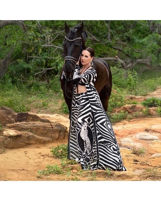 Ana Luisa Black Tanzania Inspired Wide Leg Pants