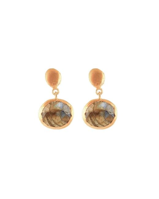 Opium Jewels Metallic Golden Nugget Oval Studs