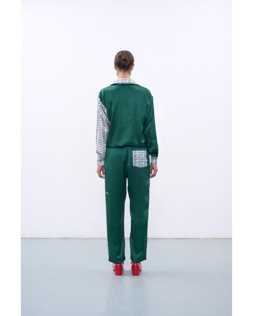 Studio Afuera Green Forest Silk Printed Pants