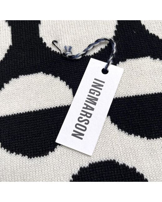 INGMARSON Black Circles Wool & Cashmere Scarf