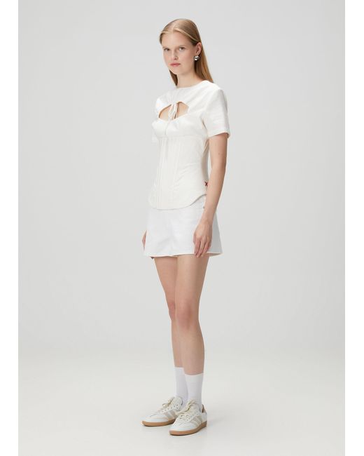 Pcfg White Tailored Corset Tee Top