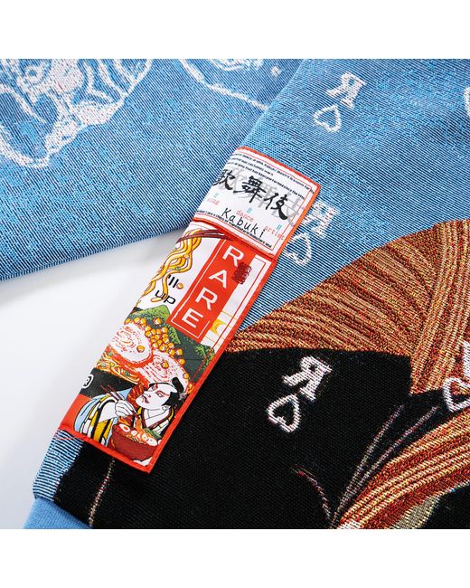 VERYRARE Blue Yokai Kabuki Hoodie for men