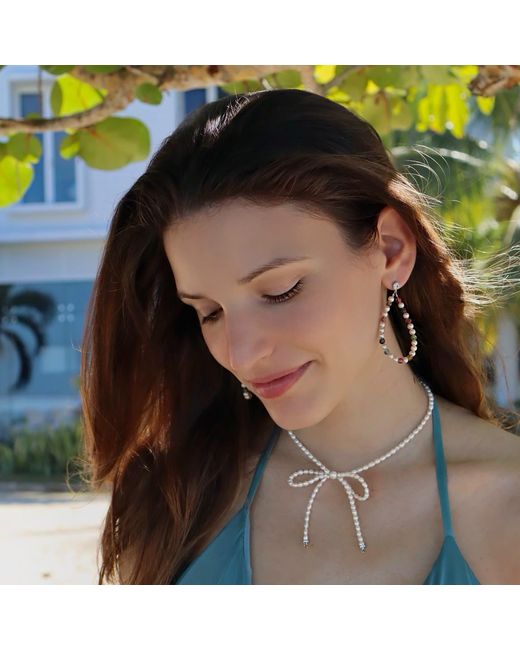 Mineralgems•Studio Pink Tourmaline And Pearl Hoop Earrings