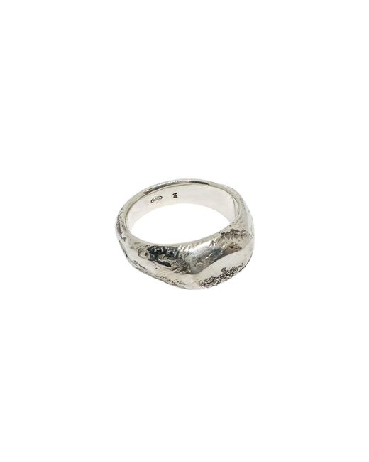 Tg-Jewellery by Tamara Gervasio Metallic Ridge Signet Ring – Recycled Sterling Sand Cast