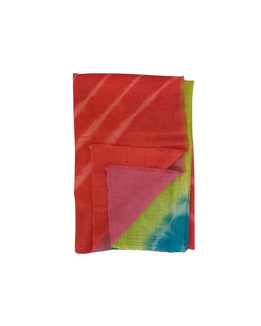 Heritagemoda Red Tie-Dye Cashmere Pashmina