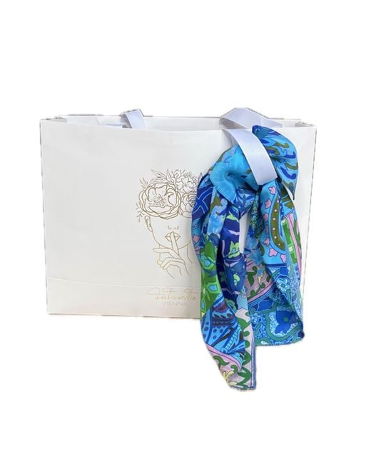 Introvertie VIENNA Blue Silk Scarf
