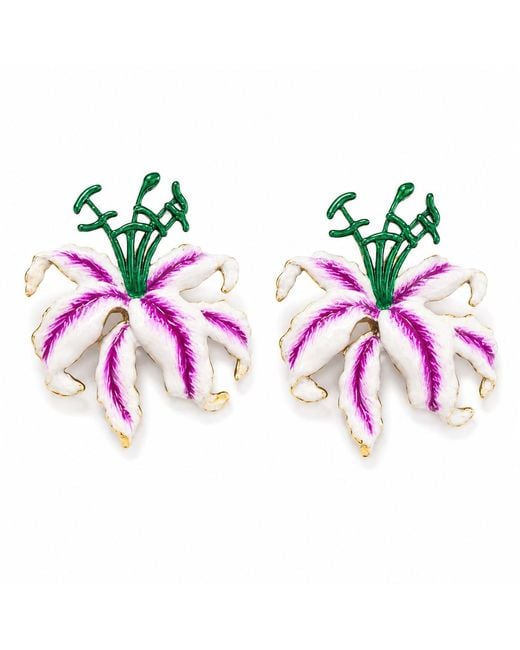 The Pink Reef Black Hibiscus Earring