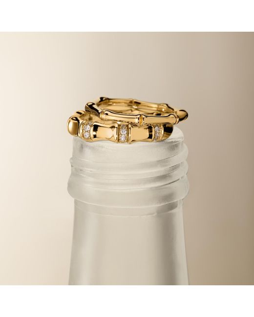 Vanhi Metallic Bamboo Chunky Crystal Ring
