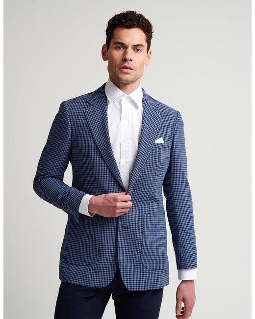Gresham Blake Blue Gingham Jacket for men
