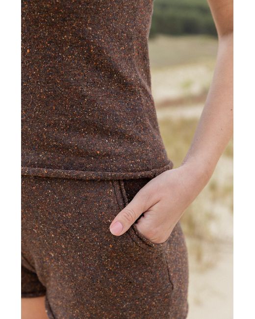 SALANIDA Brown Sabbia Tank Top And Shorts Set Chocolate