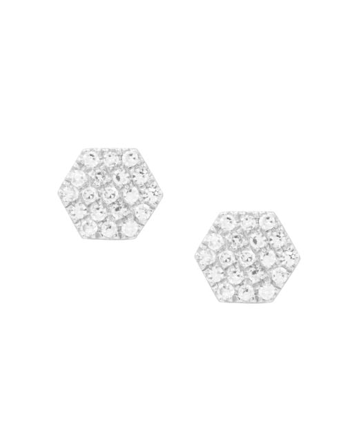 KAMARIA Metallic Diamond Hex Stud Earrings