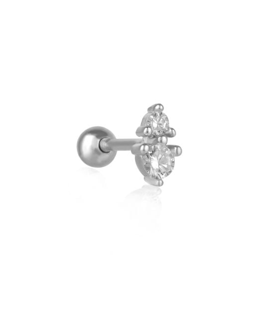Spero London Metallic Sterling Two Jewelled Bead End Piercing